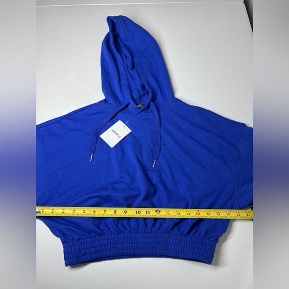 Forever 21 Blue Simple Crop Hoodie NWT Size S - Picture 8 of 9